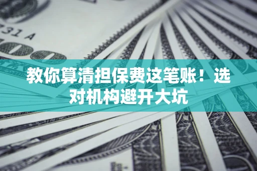 武汉教你算清担保费这笔账！选对机构避开大坑